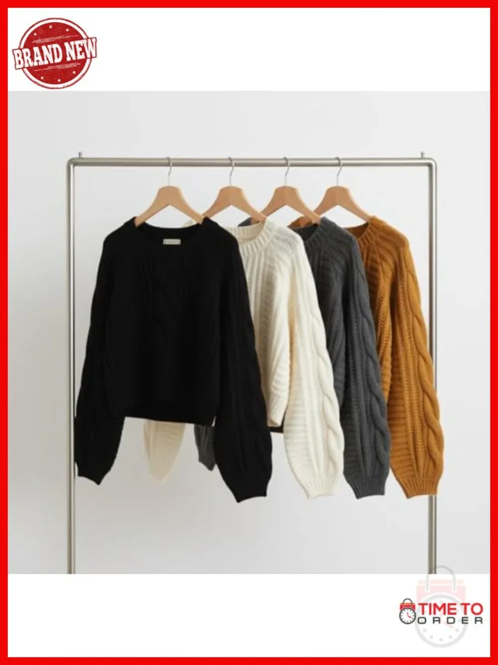 Cropped Cable Knit Sweater, Soft Long Sleeve Pullover, Casual Winter Top
